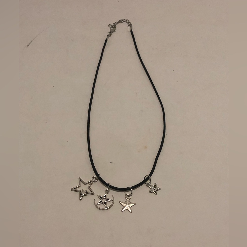 Handmade Silver Tone Star Charm Necklace